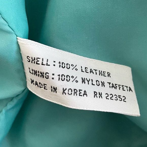 VINTAGE!!! Teal 100% leather jacket - Picture 6 of 6